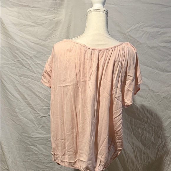 Women's Soft Pink Peasant Blouse - Picture 3 of 5